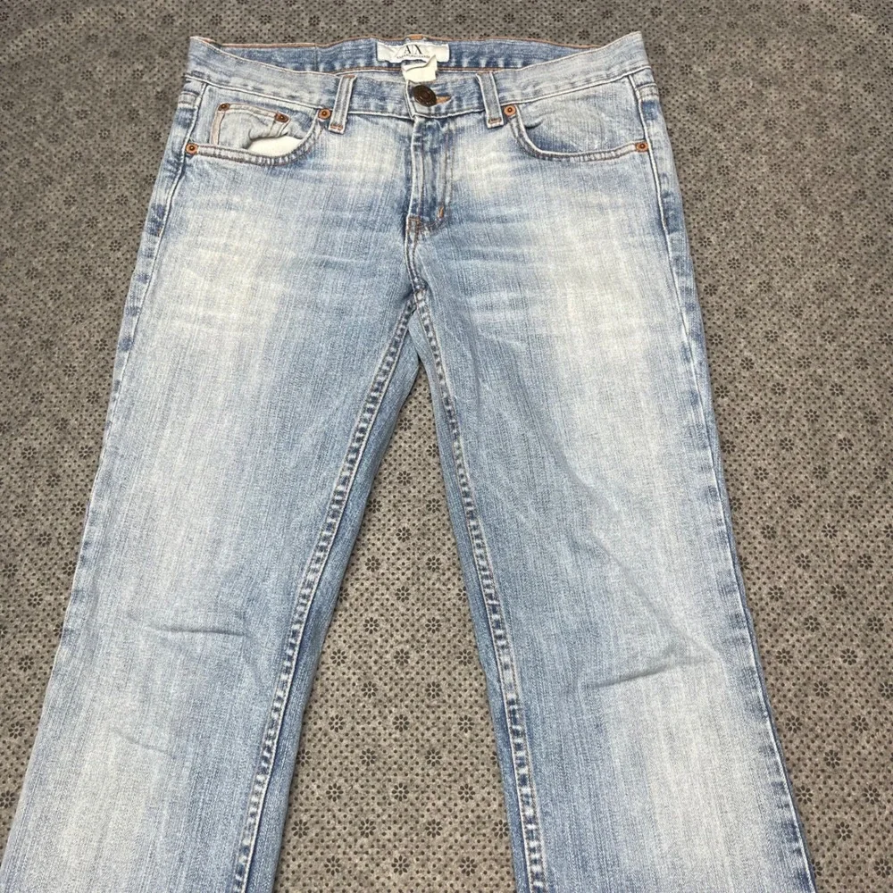 Vintage USA Y2K Armani Exchange Helix Flare Jeans Stone Wash Low Rise 4S W28xL28
